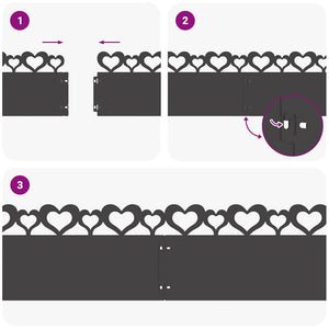 Gräskanter 10 pcs Svart 103 x 0,05 x 22 cm Stål