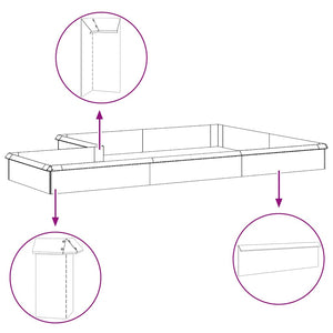 Snigelfence 4 pcs Silver 50 x 3,5 x 25 cm Galvaniserat Stål