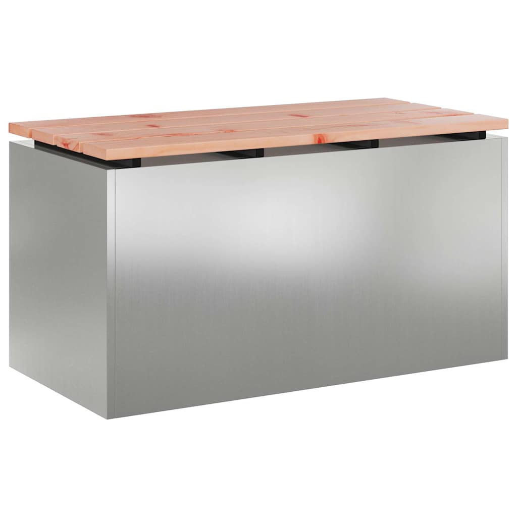 Trädgårdsbänk Silver 80 x 40 x 43 cm Galvaniserat stål