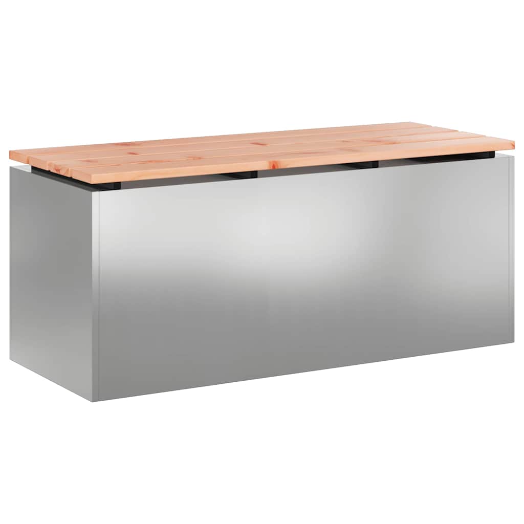 Trädgårdsbänk Silver 100 x 40 x 43 cm Galvaniserat stål