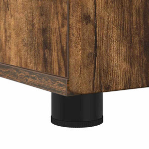 Badrumsmöbelset med dörr 3 pcs Rökt ek Konstruerat trä & Metall