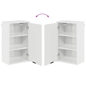 Badrumsmöbelset med låda Högblanka vita Ingenjörsträ, Metall