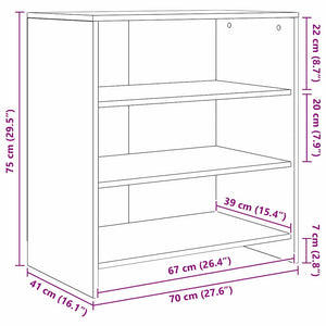 Sideboard 2 pcs Svart Ek 70 x 41 x 75 cm Konstruerat trä