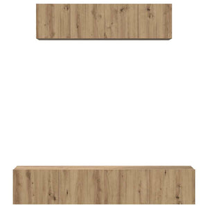 TV-bänkset Väggmonterad 4 pcs Artisan Ek Konstruerat trä
