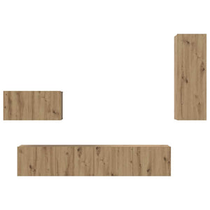 Vägg TV Skåp Väggmonterad 4 pcs Artisan Ek Konstruerat trä