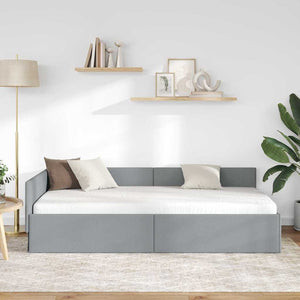 Hörn Sängram med huvudgavel Ljusgrå 80 cm x 200 cm Sammet
