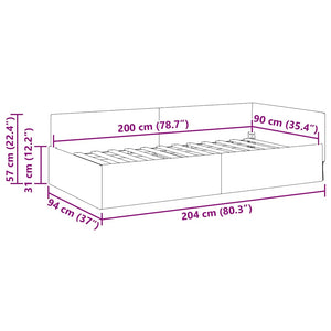 Hörn Sängram med huvudgavel Mörkgrön 90 cm x 200 cm Sammet