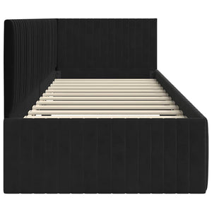 Hörn Sängram med huvudgavel Svart 80 cm x 200 cm Sammet