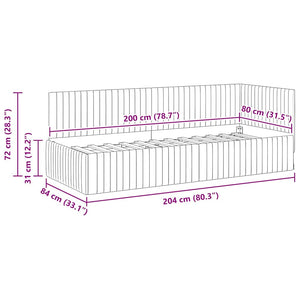 Hörn Sängram med huvudgavel Svart 80 cm x 200 cm Sammet