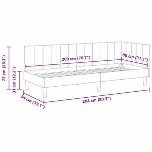 Hörn Sängram med huvudgavel Mörkgrå 80 cm x 200 cm Sammet