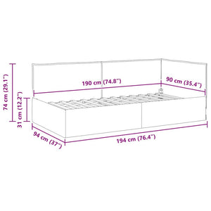 Hörn Sängram med huvudgavel Vinröd 100 cm x 200 cm Sammet