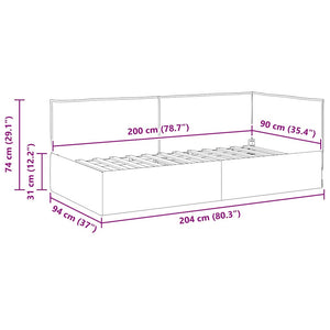 Hörn Sängram med huvudgavel Mörkgrön 100 cm x 200 cm Sammet