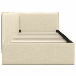 Hörn Sängram med huvudgavel Kräm 100 cm x 200 cm Sammet