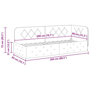 Hörn Sängram med huvudgavel Kräm 80 x 200 cm tyg