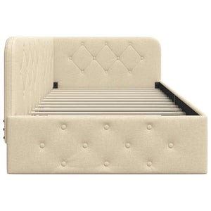 Hörn Sängram med huvudgavel Kräm 100 x 200 cm tyg