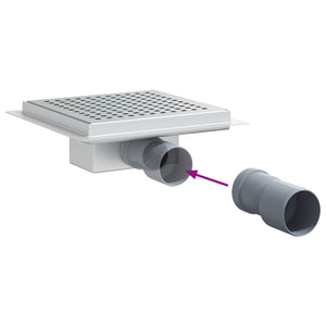 2 i 1 duschavlopp Silver 20 x 20 cm Rostfritt Stål 304