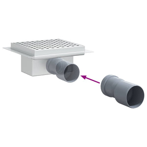 2 i 1 duschavlopp Silver 15 x 15 cm Rostfritt Stål 304