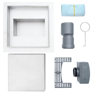 2 i 1 duschavlopp Silver 20 x 20 cm Rostfritt Stål 304