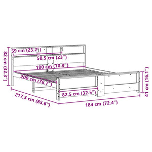 Sängram med huvudgavel Brun 180 x 200 cm Konstruerat trä