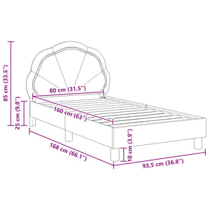 Barnsängram med sänggavel Lila 80 x 160 cm Sammet