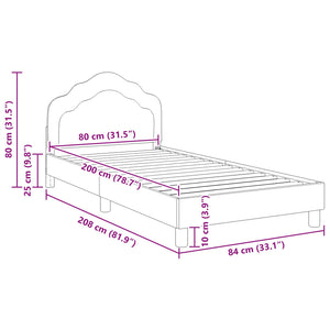 Barnsängram med sänggavel Svart 80 x 200 cm Sammet