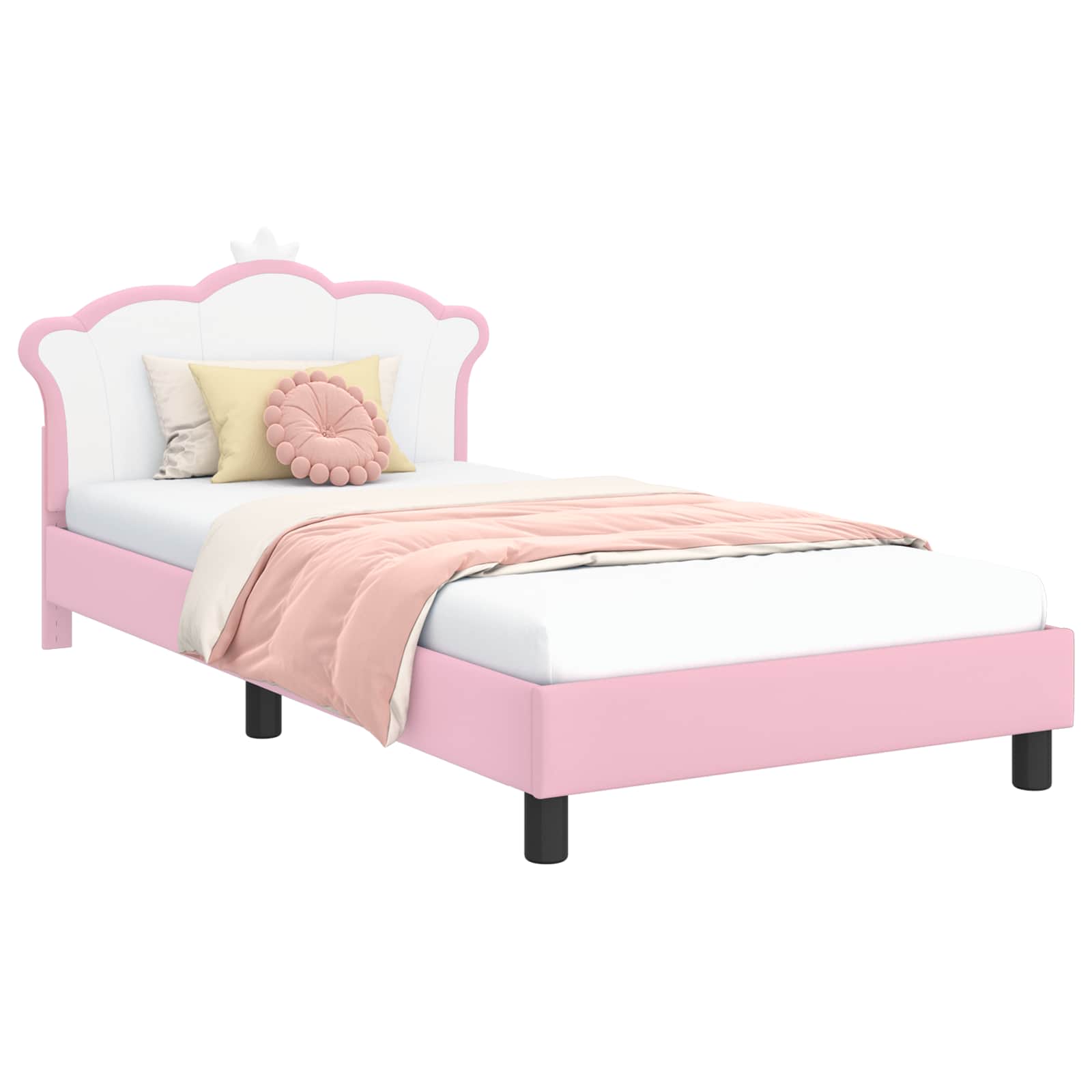 Barnsängram med sänggavel Rosa 80 x 200 cm PU
