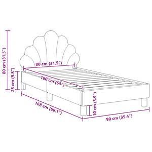Barnsängram med sänggavel Havgrön 80 x 160 cm Sammet