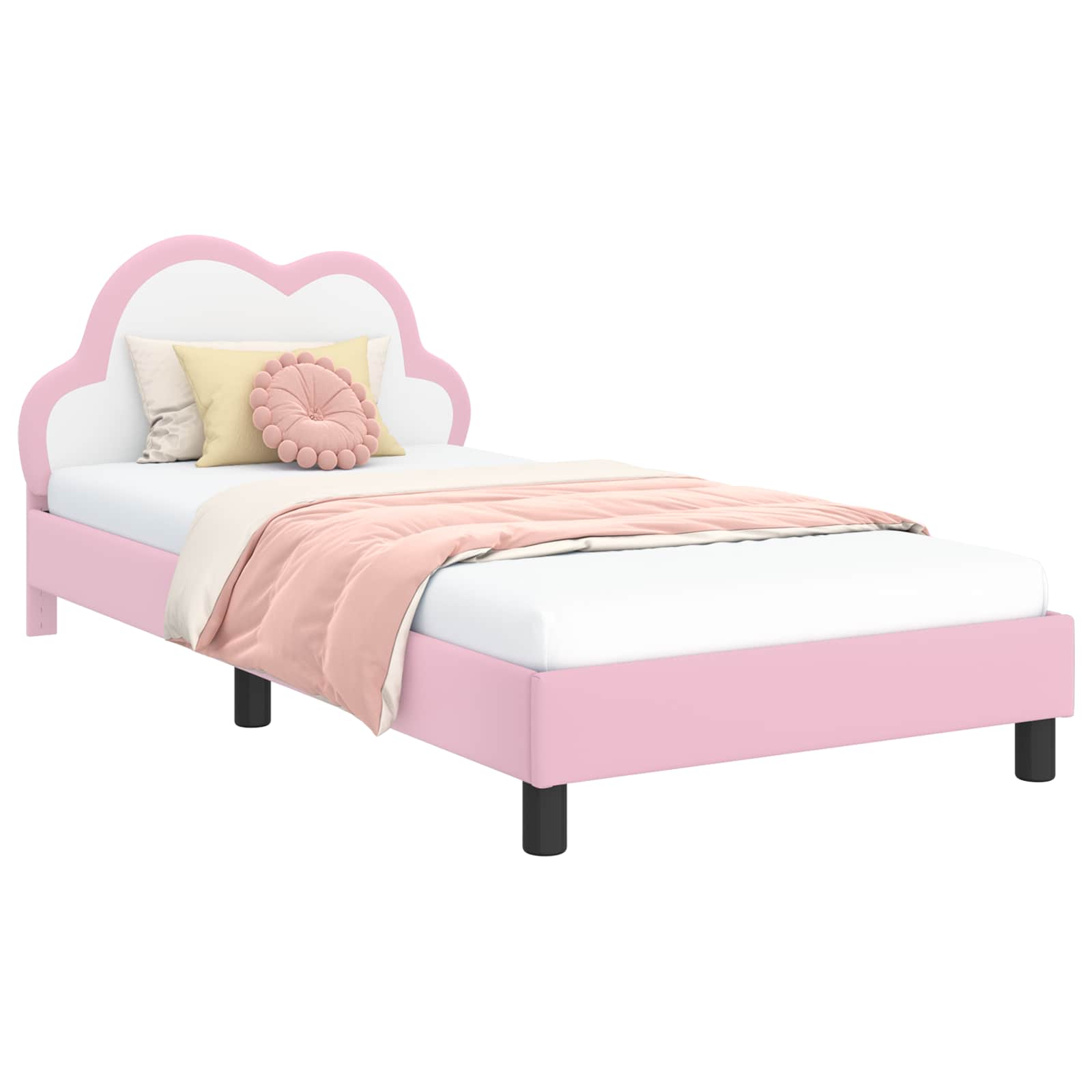 Barnsängram med sänggavel Rosa 90 x 200 cm PU