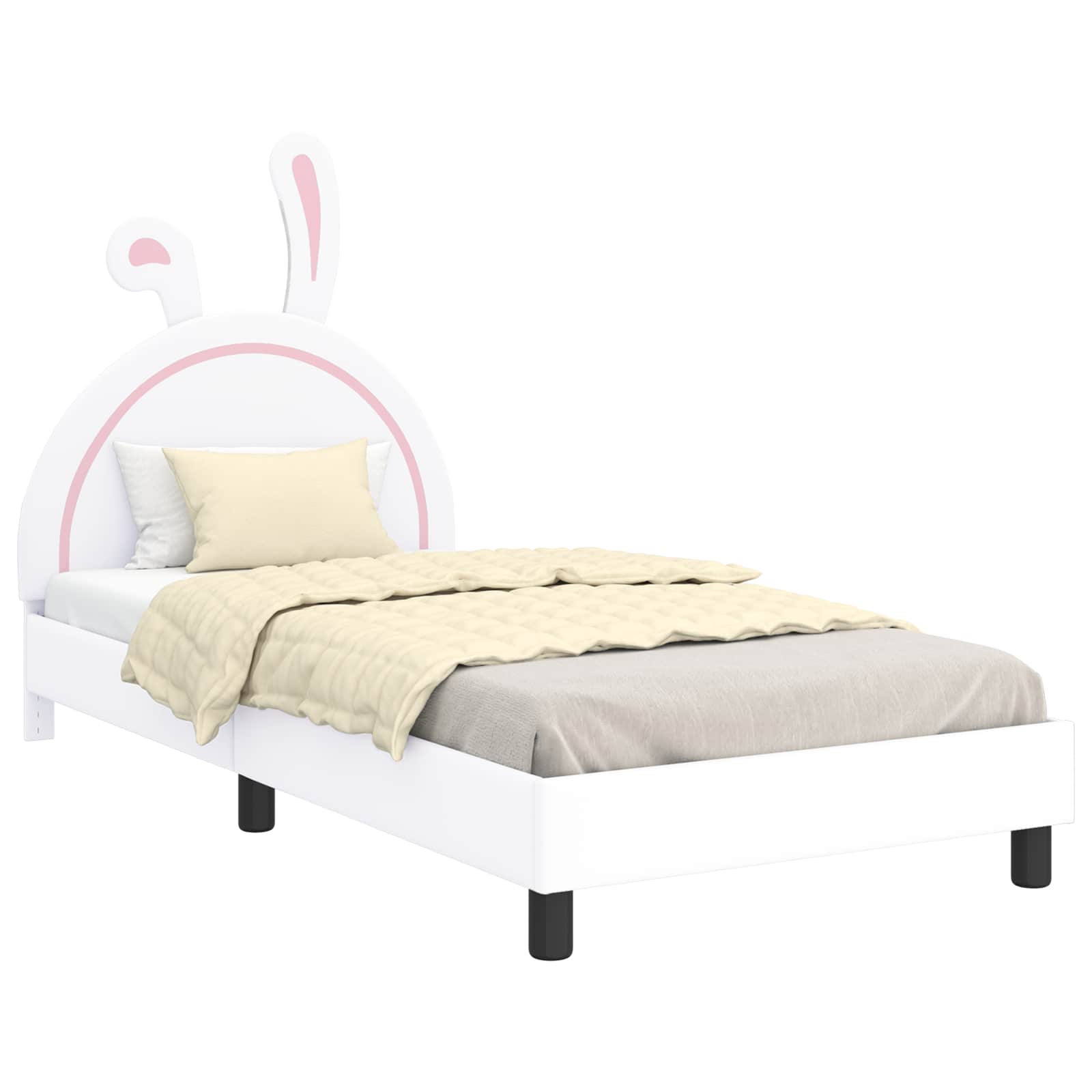Barnsängram med sänggavel Vit 80 x 200 cm PU