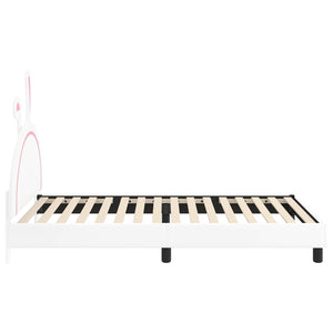 Barnsängram med sänggavel med huvudgavel Vit 90 x 190 cm PU