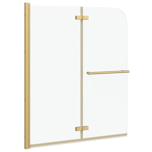 Duschavskärmning Guld 120 x 140 cm ESG-glas och aluminium