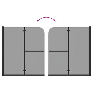 Duschavskärmning Svart 95 x 140 cm ESG-glas och aluminium
