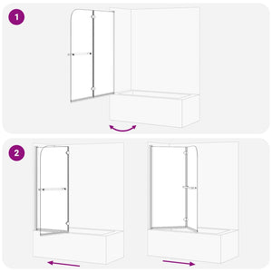 Duschavskärmning Svart 95 x 140 cm ESG-glas och aluminium