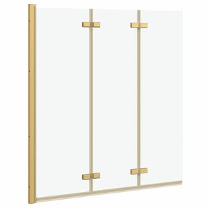 Duschavskärmning Guld 130 x 138 cm ESG-glas och aluminium