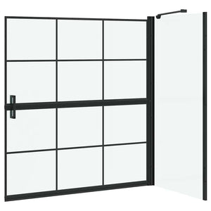 Duschskärm för Bad Svart och Transparent 116 x 68 x 128 cm
