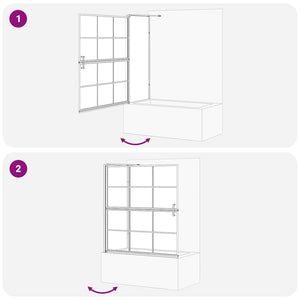 Duschskärm för Bad Svart och Transparent 116 x 68 x 128 cm