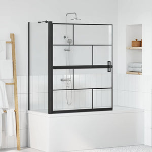 Duschskärm för Bad Svart och Transparent 116 x 68 x 128 cm