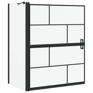 Duschskärm för Bad Svart och Transparent 116 x 68 x 128 cm