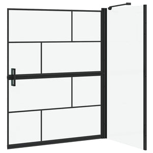 Duschskärm för Bad Svart och Transparent 116 x 68 x 128 cm