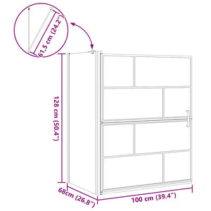Duschskärm för Bad Svart och Transparent 116 x 68 x 128 cm