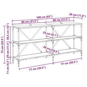 Konsolbord Artisan Ek 160 x 30 x 75 cm Konstruerat trä