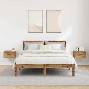 Nattduksbord 2 pcs Gammalt trä 35 x 35 x 20 cm Konstruerat trä