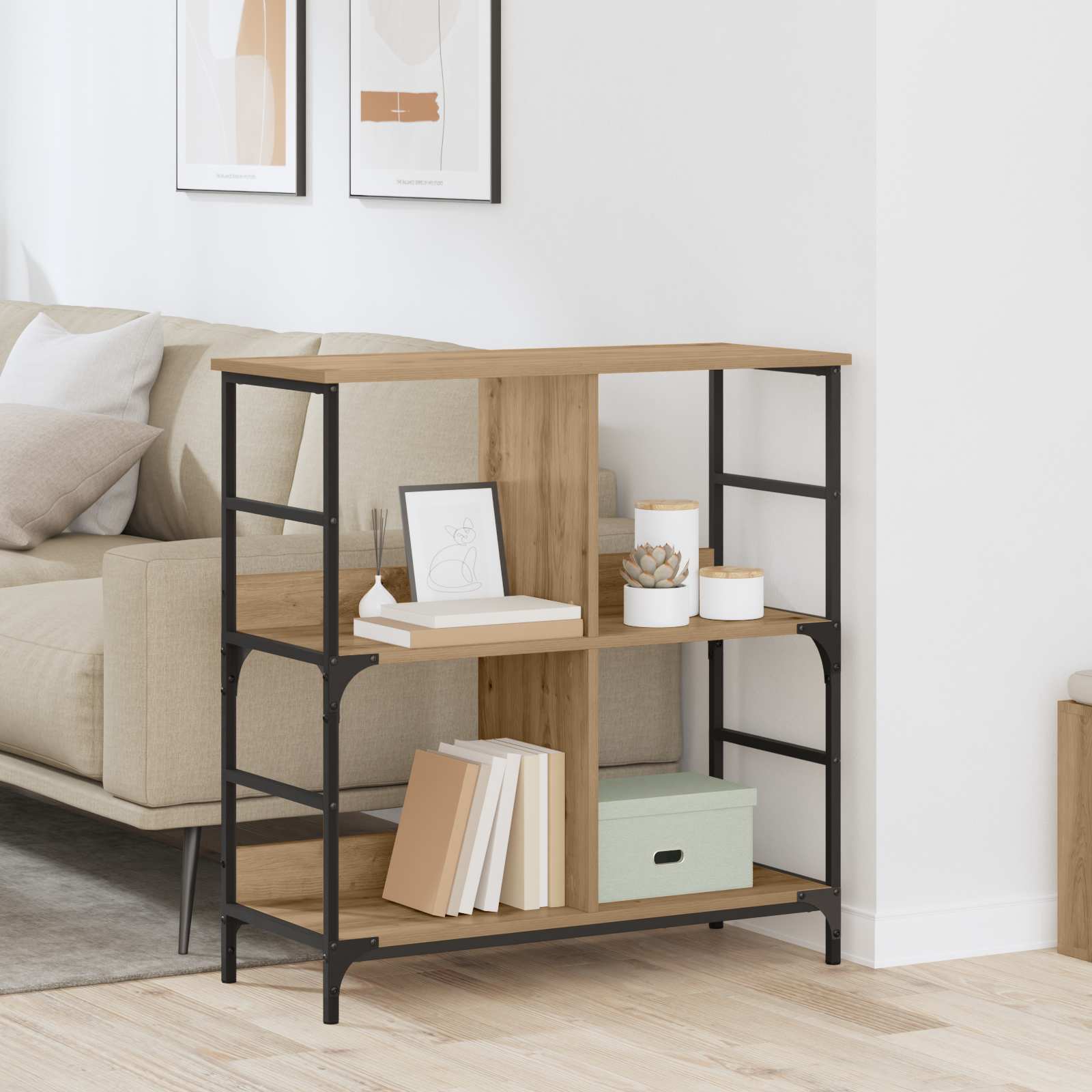 Hyllsystem 4 nivåer 78.5 x 33 x 82 cm Konstruerat trä