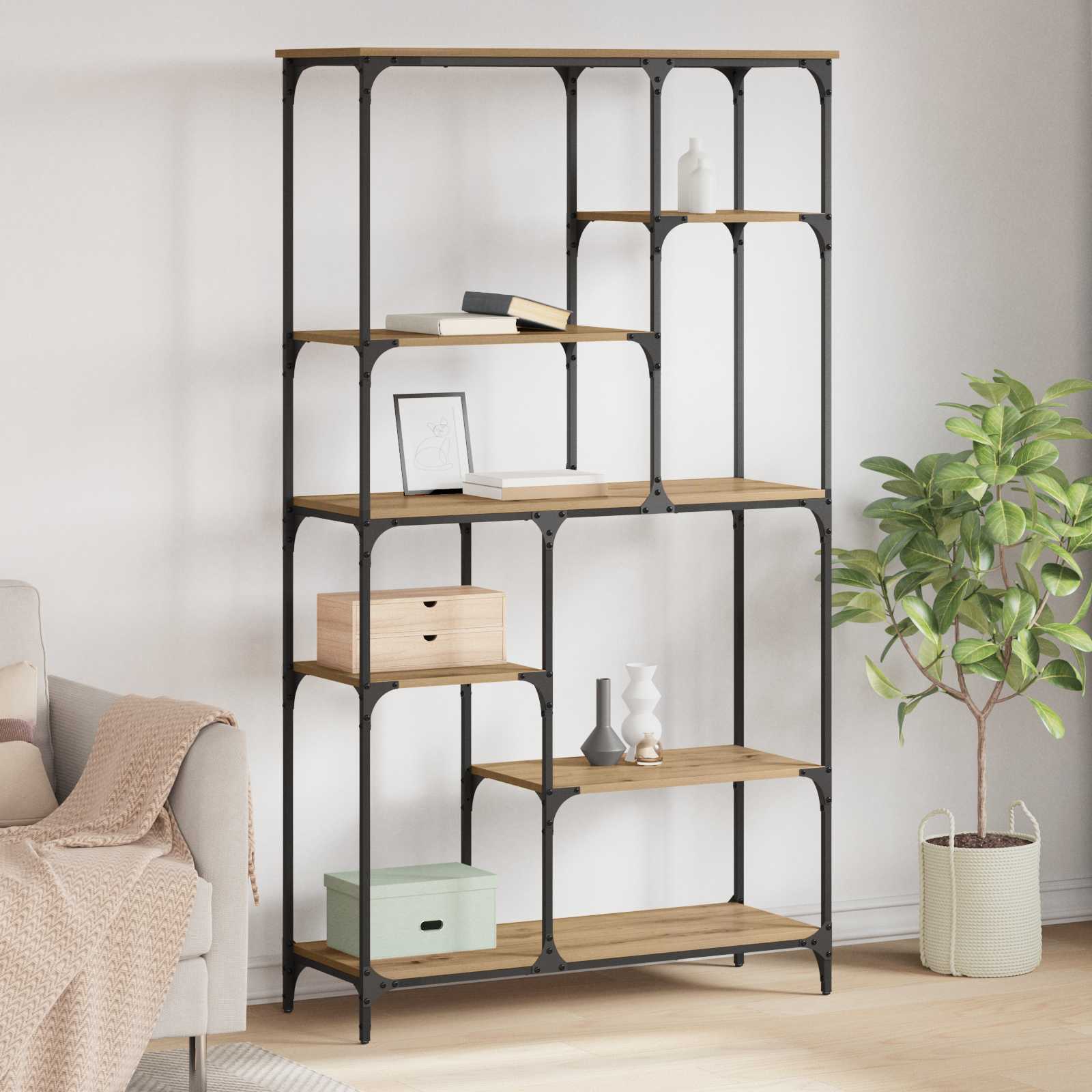 Hyllsystem 5 nivåer 99 x 35,5 x 176 cm Konstruerat trä