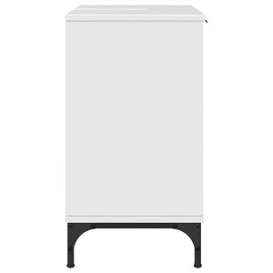 Badrumsskåp med handfat Vit högglans 60,5 x 33,5 x 61 cm