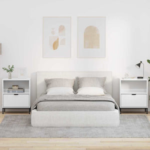 Sängbord 2 pcs Vit högglans 49 x 36 x 61 cm Konstruerat trä