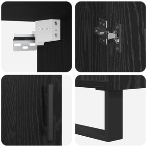 Skåp 2 pcs Svart ek Konstruerat trä