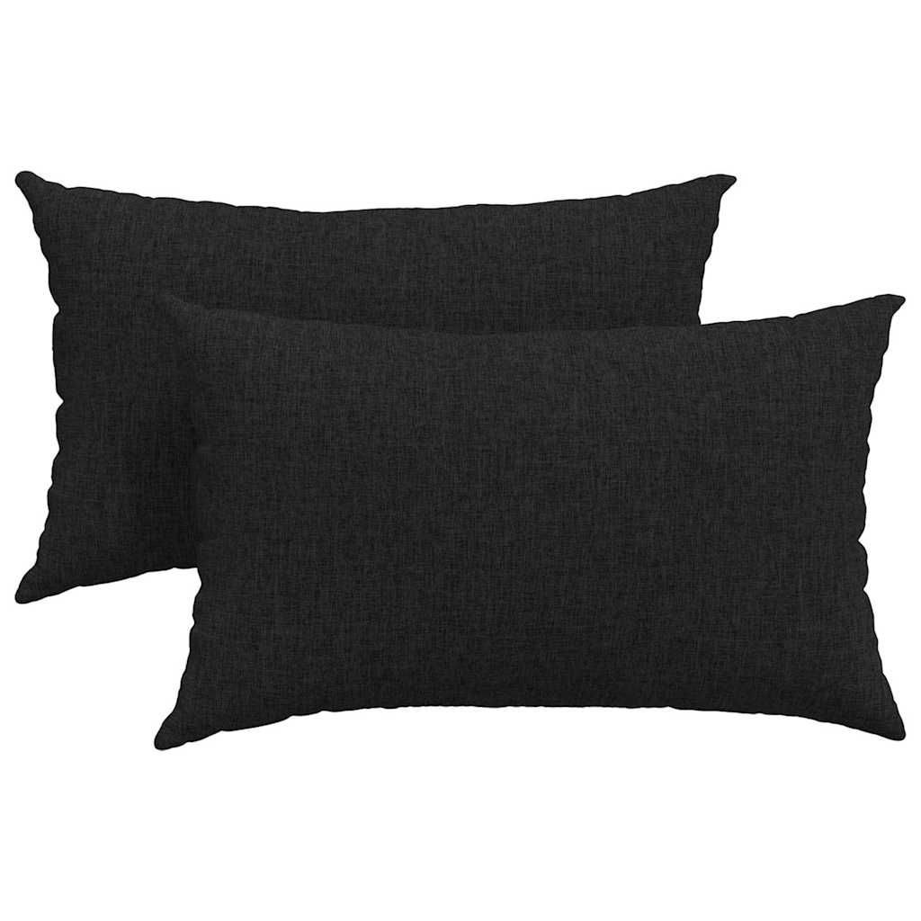 Sofakuddar 2 st tyg Svart 50 x 30 cm