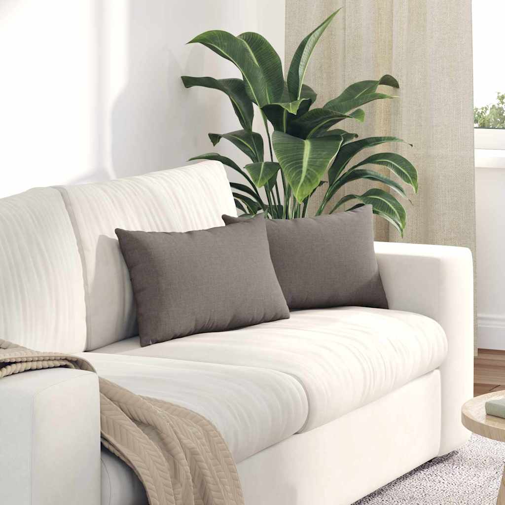 Sofakuddar 2 st tyg Taupe 50 x 30 cm