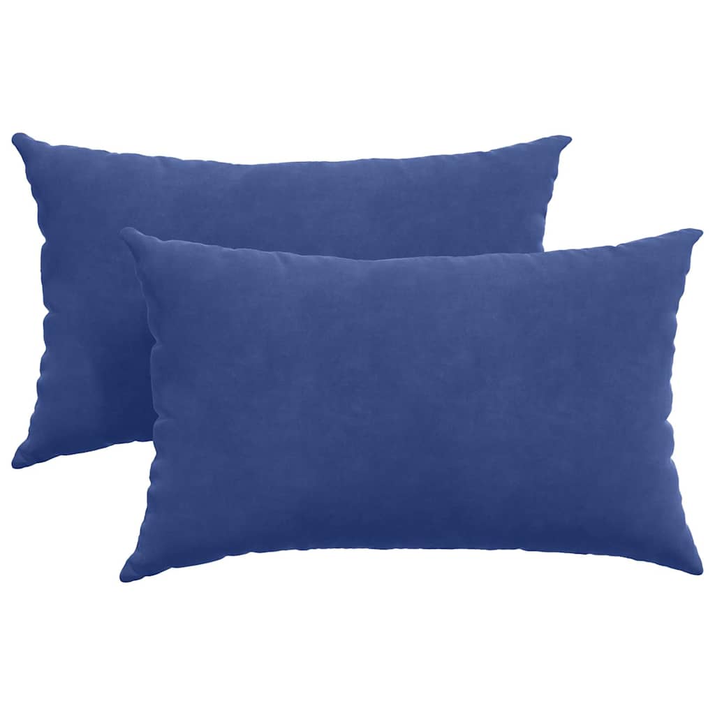 Sofakuddar 2 pcs Polisblå 50 x 30 cm Kordread tyg
